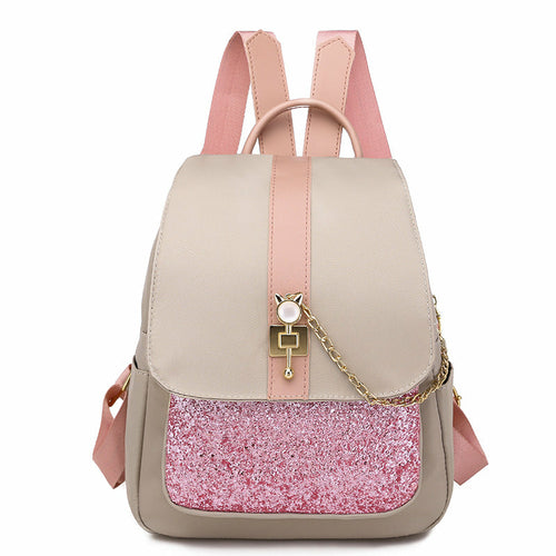 Fashion Korean Style Sequin Travel Backpack For Ladies