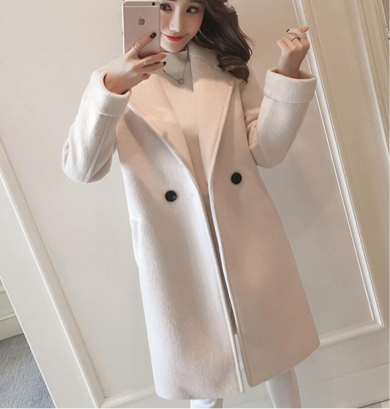 Woolen coat female new female middle long section thick coat woolen