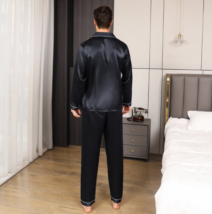 Ice Silk Men Casual Pajama Set