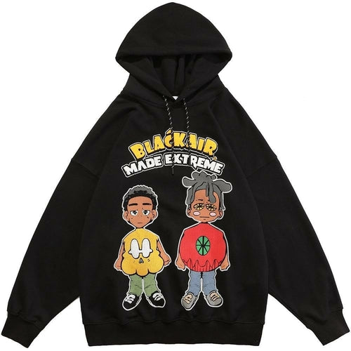 Hoodie Men Knitted Funny Skeleton Boy Patch Hooded Pullover Oversize