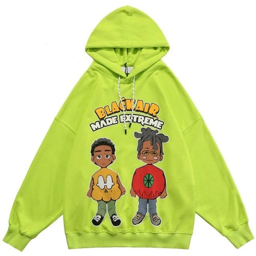 Hoodie Men Knitted Funny Skeleton Boy Patch Hooded Pullover Oversize