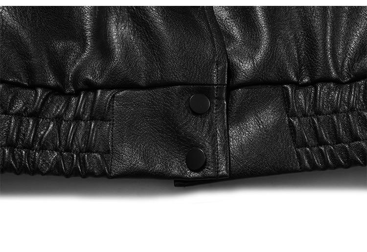 Jacket Men Letter Embroidery Patch Leather Coats Autumn Retro Baggy