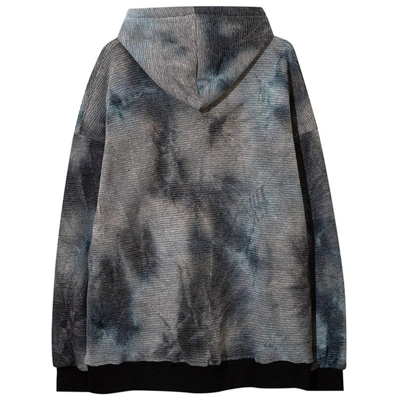 Hoodie Men Furry Cute Bear Patch Fleece Hooded Pullover Oversized