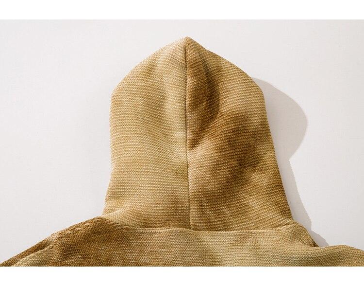 Hoodie Men Furry Cute Bear Patch Fleece Hooded Pullover Oversized