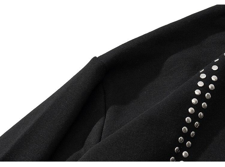 Hoodie Men Punk Rivet Melted Letter Print Sweatshirt Oversized