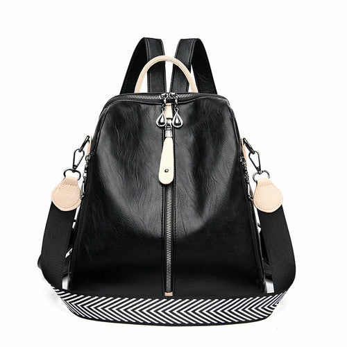 Multifunctional Female Fashion Leather Korean Style Backpack