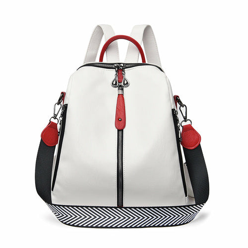 Multifunctional Female Fashion Leather Korean Style Backpack