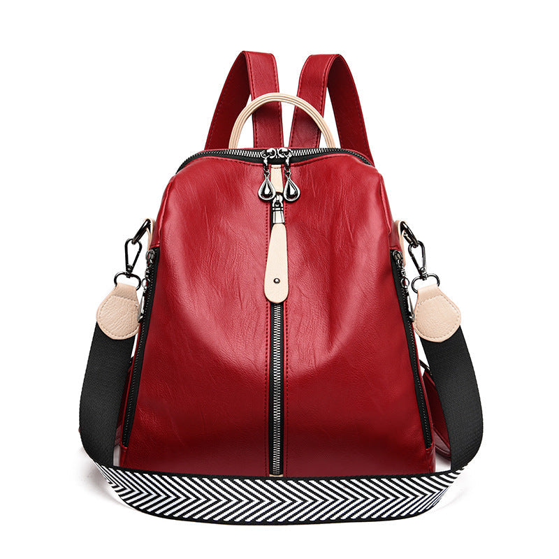 Multifunctional Female Fashion Leather Korean Style Backpack