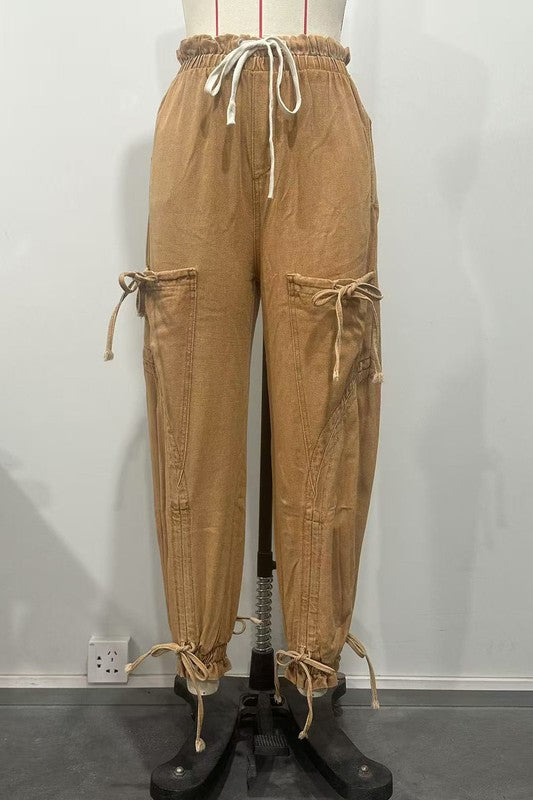 WOMEN FASHION HAREM STYLE DENIM PANTS