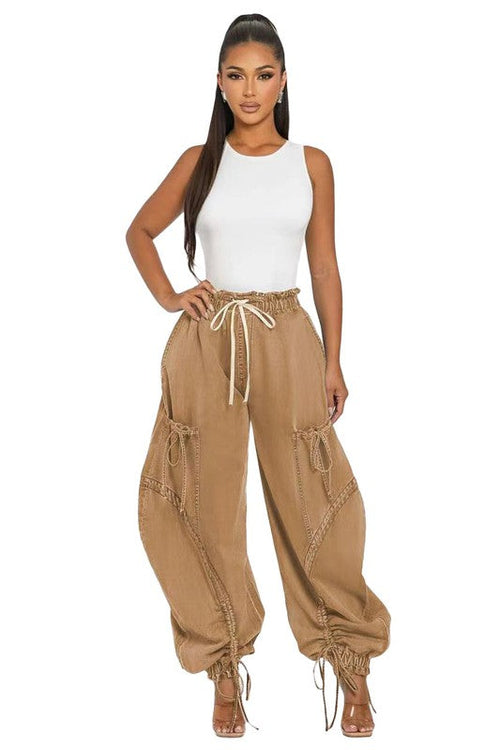 WOMEN FASHION HAREM STYLE DENIM PANTS