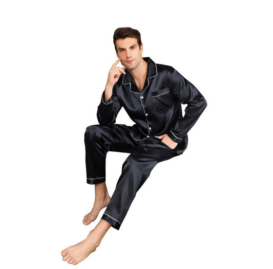 Ice Silk Men Casual Pajama Set